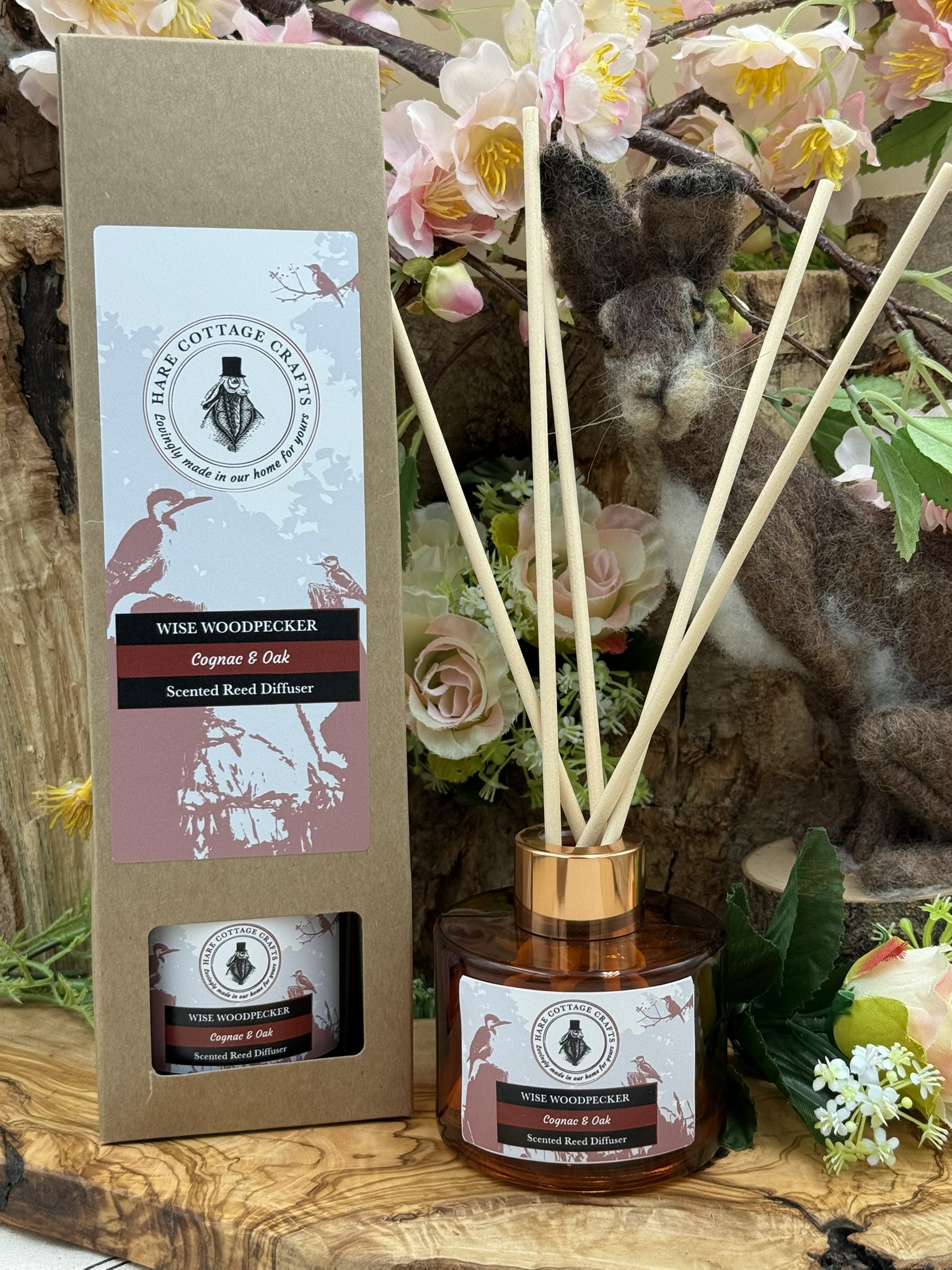 Wise Woodpecker - Diffuser - Cognac & Oak