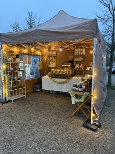 Hare Cottage Crafts Stall Setup at Jimmys Farm 2025 Christmas Fare