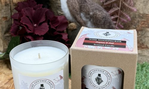Wise Woodpecker - Candle - Hare Cottage Crafts